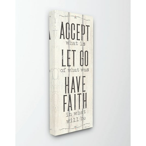 Stupell Industries Have Faith Religious Inspirational Word Wood Texture Design Canvas Wall Art by Stephanie Workman Marrott