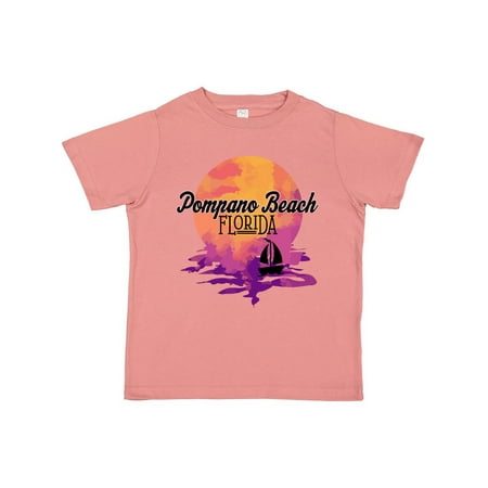 

Inktastic Pompano Beach Florida Vacation Sunset Gift Toddler Boy or Toddler Girl T-Shirt