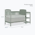 thumbnail image 3 of Dream On Me Anna 3-in-1 Convertible Crib with Changing Table Meadow Green, Changing Pad Included Converts from Baby Crib to Toddler Bed, Day Bed and Kids Sofa, 3 of 10