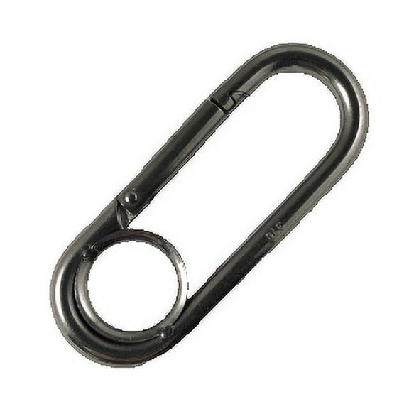 Stainless Steel 316 Spring Hook Long Type with Eyelet 1/4" (6mm) Marine Grade