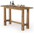 thumbnail image 1 of Fnova 63 Inch Tall Solid Wood Bar Height Table with Footrest, 350 lbs Capacity Bar Table for Home Bar Pub Bistro, 1 of 4
