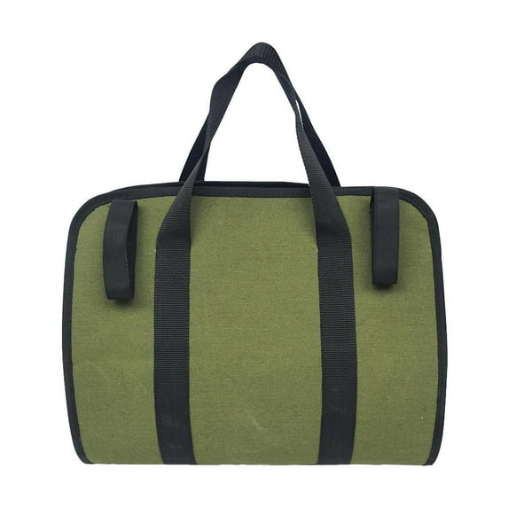 Canvas Log Carrier Bag, ed Durable Wood Tote, , Extra Large Firewood Holder with Handles for Camping