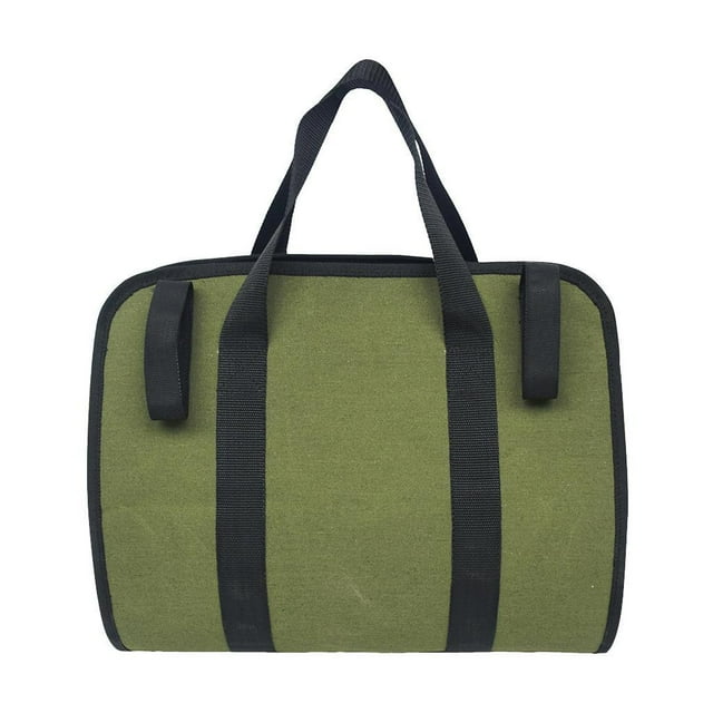 Canvas Log Carrier Bag, Waxed Durable Wood Tote, Fireplace Accessories,