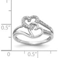 thumbnail image 2 of 14K White Gold Diamond Hearts Ring (Size 7) Made In India rm5721-010-wa, 2 of 5