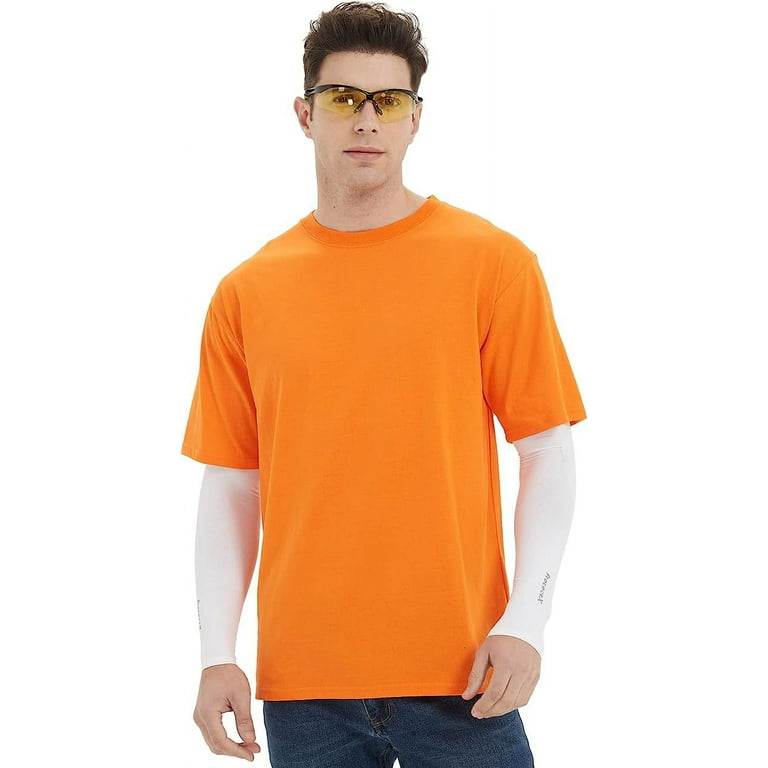 ProtectX 2-Pack High Visibility Lightweight Short Sleeve T-Shirts, Sun  Protection UPF 50+ Quick-Dry, SPF UV Shirt, Active Wear - Orange