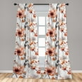 thumbnail image 4 of Ambesonne Floral Curtains, Romantic Melancholic Flowers, Pair of 28"x63", Pale Rust Dust Off White, 4 of 5