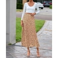 thumbnail image 6 of FreshPretty Satin Skirts for Women Trendy Spring Summer High Waisted Leopard Print Cocktail Wedding Long Silk Midi Skirt, 6 of 8