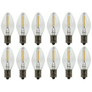 12-Pack LED Night Light Bulbs, Replacement Night Light Bulb 7W Equivalent, C7 Candelabra Base, for Flea Traps, Indoor and Outdoor Christmas Light Strings, Electric Window Candles, Night Lights