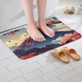 thumbnail image 4 of Homewish Japanese Bathroom Non-Slip Rug Mat-Latex Backing,Snow Mountain Pink Flowers Tree Door Mat Fleece Water Absorbent,Natural Scenery Floral Butterfly Bath Mat for Bathroom Tub,16"x24", 4 of 4