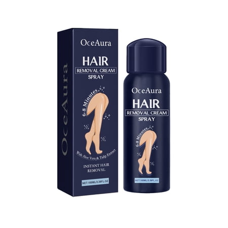 OceAura hair removal spray, underarm arms, leg hair, gentle and fast hair removal, clean, delicate and smooth skin
