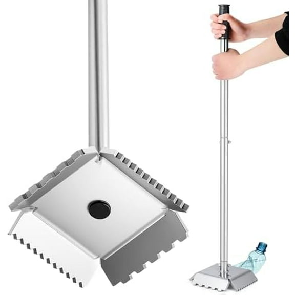 Manual Trash Compactor Metal, 120L-240L Metal Garbage Trash Can Compactor Waste Recycling Hand Tool for Kitchen, Garden, Restaurant, Office(31.5’’ Height - 7’’ Diameter)