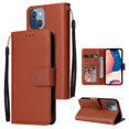 thumbnail image 1 of Compatible for iPhone 14 Plus Wallet Case with Premium PU Leather Card Slots Holder Photograph Slot Cover, Soft Silicone Shockproof Magnetic Clasp Kickstand Wrist Strap Flip Folio Case,Brown, 1 of 6