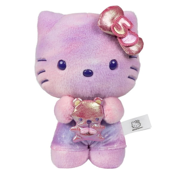 Peluche del 50 aniversario de Hello Kitty, 20 cm, con osito de peluche