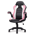 thumbnail image 5 of Magshion PU Leather Computer Gaming Office Chair, with Flip-Up Arms Working Desk Office Seat, Black/Pink, 5 of 12