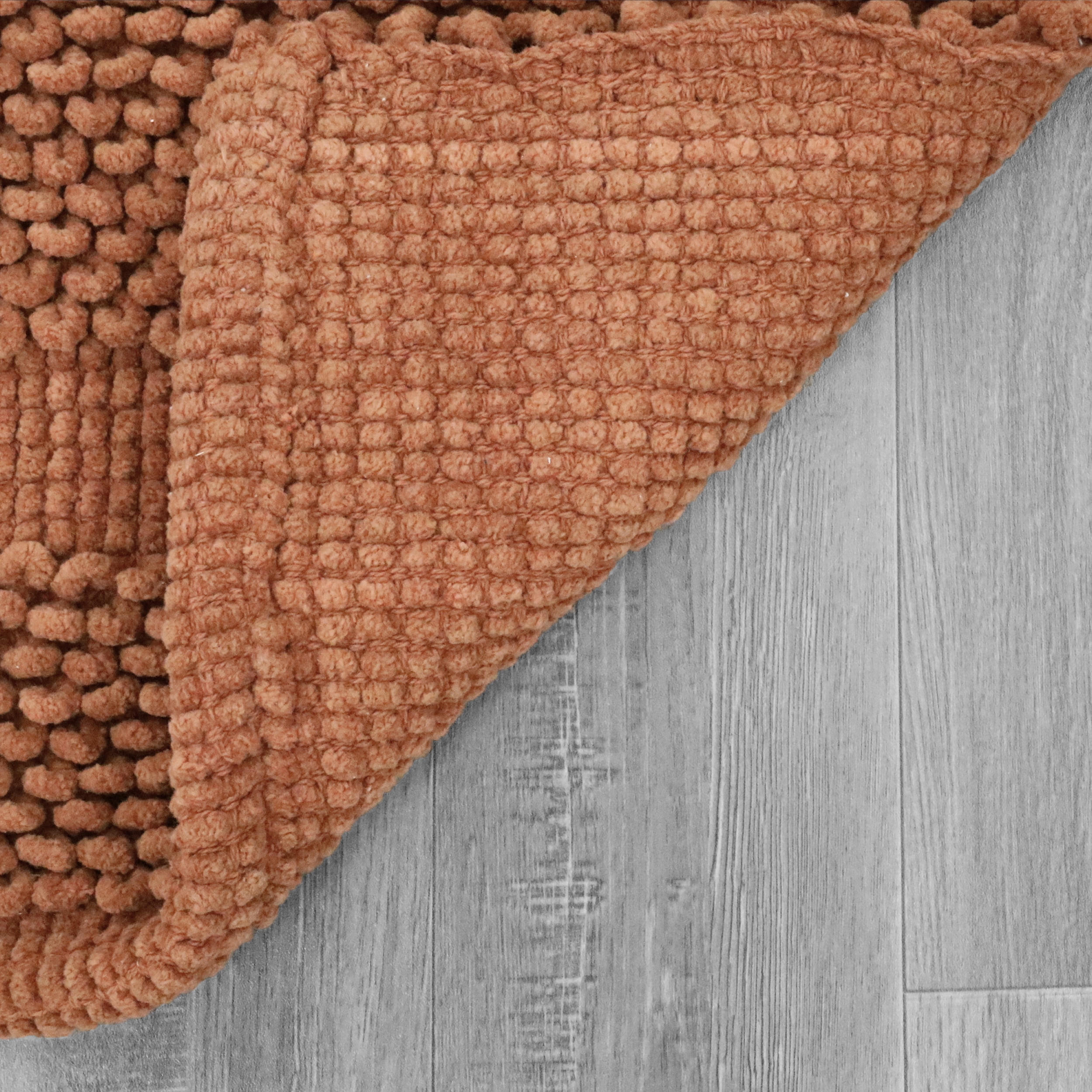 Jean Pierre New York Sophie Border 100% Cotton Bath Mat - Non-Slip Bath Rug - Burnt Orange - 27" x 45"