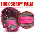 thumbnail image 4 of Guante de béisbol Franklin Sports Shok Sorb Kids 10.5 - Rosa, 4 of 9
