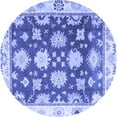 thumbnail image 1 of Ahgly Company Indoor Round Oriental Blue Traditional Area Rugs, 4' Round, 1 of 4