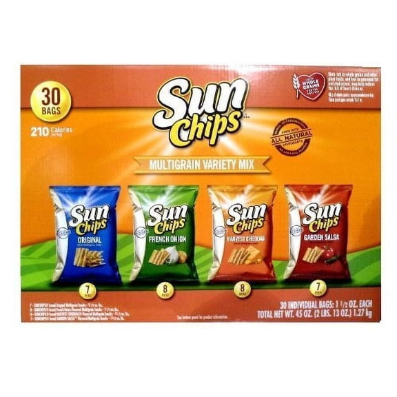 Sun Chips Multigrain Variety Mix, Chips Bags, 30-count, 45 Oz