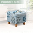 thumbnail image 3 of SCRAWLGOD Sea Turtle Coral Print Blue Ottoman Slipcover, Foldable Foot Stool Sofa Slipcovers Anti Scratch Covers for Square Footrest Stool with Elastic Bottom, 3 of 7