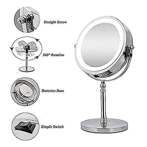 Ssxjv 10x Magnification Makeup Mirror, Makeup Mirror With Lighting, Makeup Mirror With Light