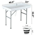 thumbnail image 3 of LINJH Party Ice Cooler Folding Table w/ 5L Bucket Portable Outdoor Cooler Table White, 3 of 17