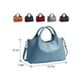 thumbnail image 2 of LUXUR Ladies Leather Top Handle Handbag Women Classic Satchel Crossbody Bags Purse Daily Portable Detachable Tote Sky Blue, 2 of 7