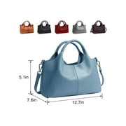 LUXUR Ladies Leather Top Handle Handbag Women Classic Satchel Crossbody Bags Purse Daily Portable Detachable Tote Black