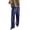 Dark Blue, variant on Womens Silk High Waist Casual Pants Flowy Wide Leg Trousers with Tapered Fit Comfortable Loungewear Full Length Army Green L