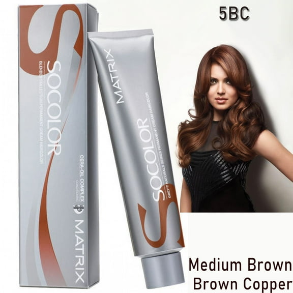 Matrix SoColor 3oz Permanent Cream for Color Hair 5BC Medium Brown Copper