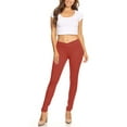thumbnail image 4 of Women's Elastic Waist Solid Basic Jeggings Stretch Pants, 4 of 4