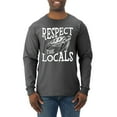 thumbnail image 2 of Wild Bobby Respect The Locals Save Our Oceans Turtle Animal Lover Men Long Sleeve Shirt, Heather Black, 3X-Large, 2 of 6