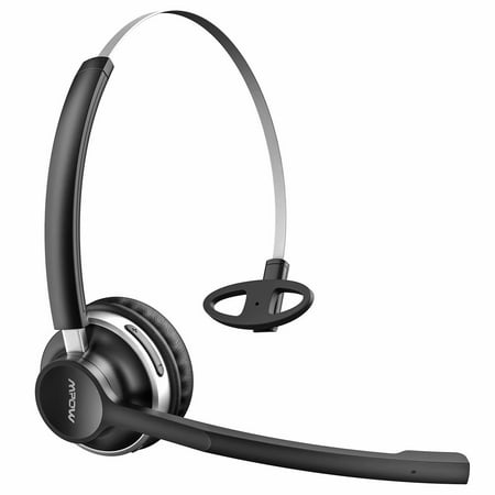 Mpow V5.0 Bluetooth Truck Driver Headset, Noise Canceling Wireless Bluetooth Headphones with Microphone, Over Head Earpiece with 13 Hours Playing Time for Cell Phone, Skype, Call Center, Office