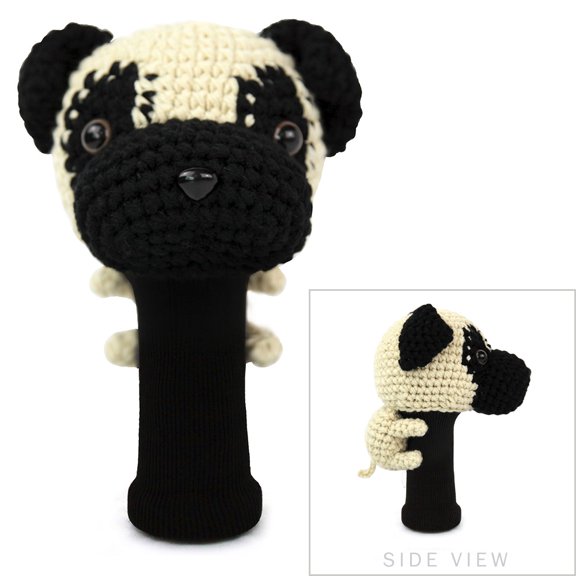StitchHead Hand Stitched Yarn Animal Driver/Wood Head Cover (Pug)