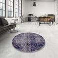 thumbnail image 3 of Ahgly Company Indoor Round Abstract Plum Purple Abstract Area Rugs, 4' Round, 3 of 6