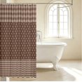 thumbnail image 3 of Manfei Retro Grid Shower Curtain 72Wx72L,Kawaii Polka Dot Bathroom Curtain,Brown Gray, 3 of 5