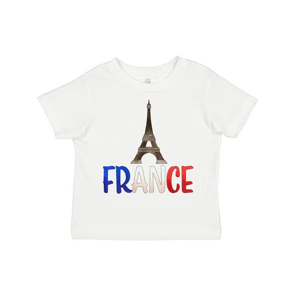 Inktastic France Eiffel Tower Flag in Text Boys or Girls Toddler T-Shirt