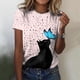 thumbnail image 2 of Gibobby Camiseta de manga corta para mujer Túnica holgada para mujer, camisetas informales de verano, camiseta Floral de manga corta con cuello redondo, blusa(H,CH), 2 of 4