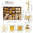 thumbnail image 4 of Homirary 24 Pack Christmas Gifts Pendent Set, Christmas Shatterproof Ball with Strings - Christmas Decorations for Xmas Tree Holiday Wedding Party, Golden, 4 of 7