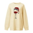 thumbnail image 3 of Pull de Noël pour Femmes à Capuche Doux Imprimé Graphique Mode Chandail en Molleton Col Rond Cardigan d'Hiver Manches Longues Fermeture Blouse Veste Mi-Longue, 3 of 4
