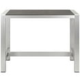 thumbnail image 3 of Modway Table de Bar Rectangulaire pour Patio Extérieur en Bois et Aluminium, Argent/gris, 3 of 4