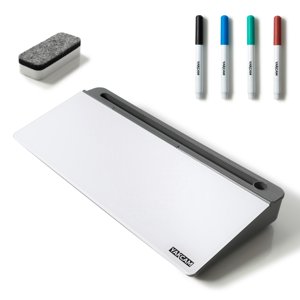 YAKCAM Tableau blanc de bureau avec organisateur de stockage, tableau d'effacement à sec
