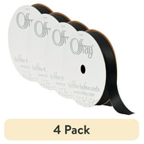 (4 pack) Offray Ribbon, Black 5/8 inch Outdoor Ribbon, 21 feet