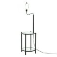 thumbnail image 4 of Mainstays Glass End Table Floor Lamp with White Shade, Matte Black, 17"L x 17"W x 54"H, 4 of 11