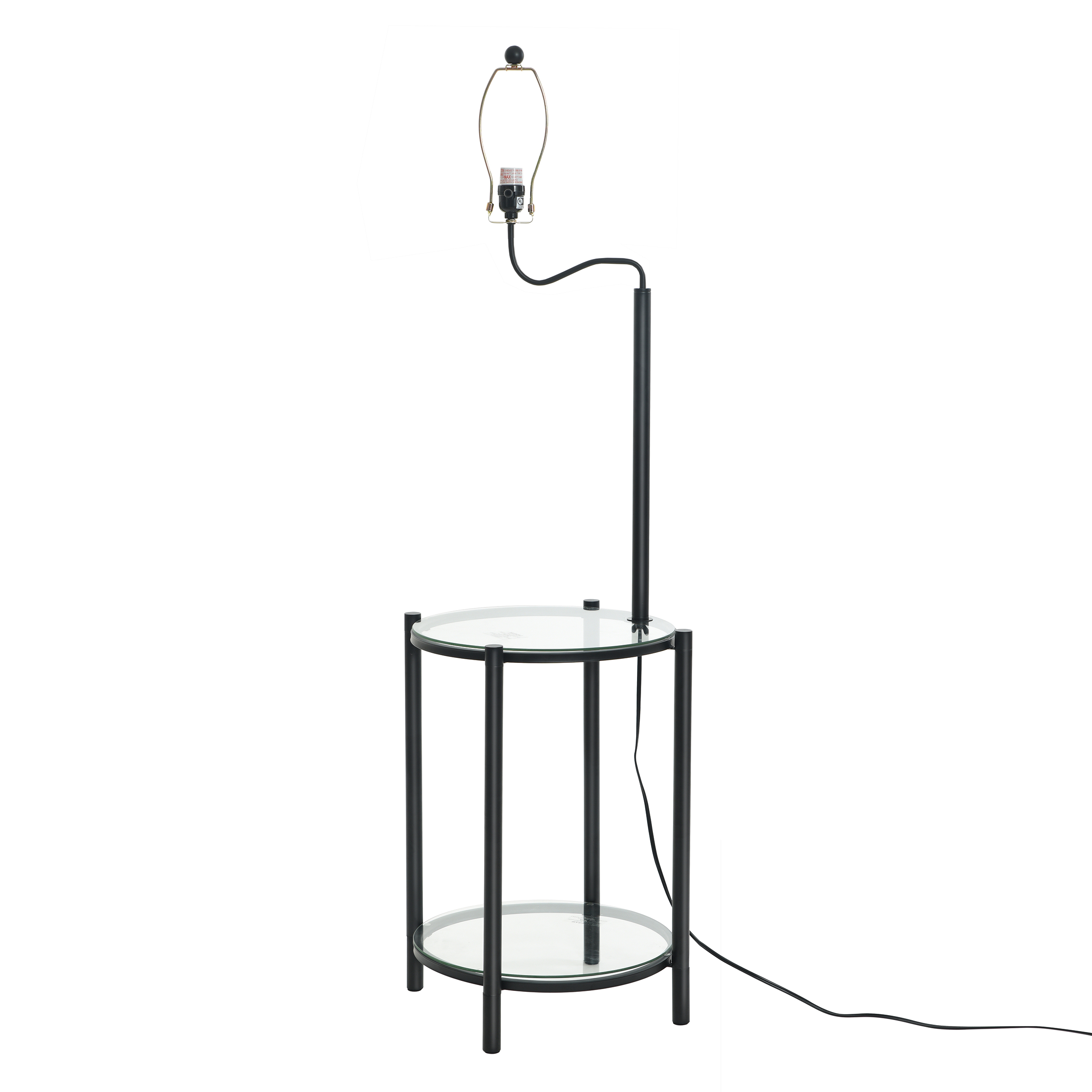 Mainstays Glass End Table Floor Lamp, Matte Black photo 4