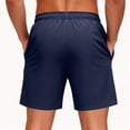 thumbnail image 4 of Domuza Shorts for Men Athletic Quick Dry Elastic Waist Hiking Shorts with Zipper Pockets Sports Workout Gym Sweat Short Blue L, 4 of 4