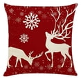 thumbnail image 3 of Ogrmar Ogrmar 4PCS 18"x18" Throw Pillow Covers Christmas Decorative Couch Pillow Cases Cotton Linen Pillow Square Cushion Cover for Sofa, Couch, Bed (Red and Beige), 3 of 3