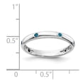 thumbnail image 2 of 14K White Gold Ring Band Diamond Round Blue, Size 5, 2 of 2