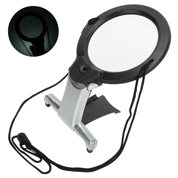 Reading Magnifier, Dual LED Hands Free Multi Function LED Magnifying Glass for Reading for Office for Home