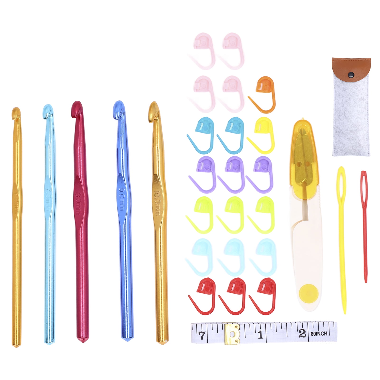 Knitting  Set, Multiple Colour Light Weight Crochet Hooks  For Scarves For Hats