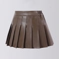 thumbnail image 2 of UAYOTSE Girls High Waisted Skirt Childrens Culottes Leather Skirt,Sizes 9-10 Years, 2 of 6